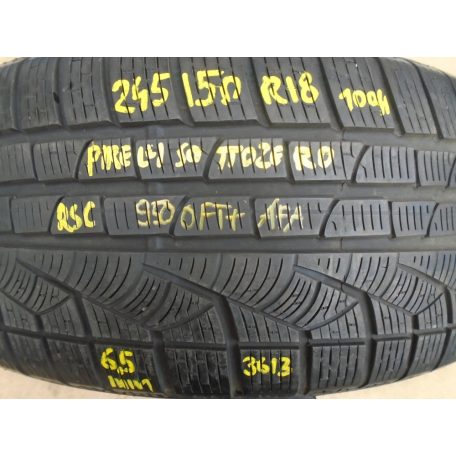 1DB [GYÁRI HASZNÁLT] NYÁRI GUMI - PIRELLI - SOTTOZERO - 245/50R18 - 100W - RSC DEFEKTTŰRŐ - 6,5mm ; DOT: 3613