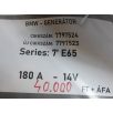   [GYÁRI BONTOTT] BMW - GENERÁTOR - 180 A - 14V - 7-ES / E65 - CIKKSZÁM: 7797524 , ÚJ CIKKSZÁM: 7797523