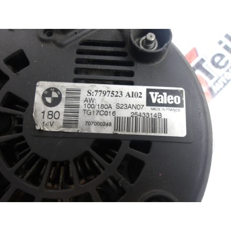 [GYÁRI BONTOTT] BMW - GENERÁTOR - 180 A - 14V - 7-ES / E65 - CIKKSZÁM: 7797524 , ÚJ CIKKSZÁM: 7797523