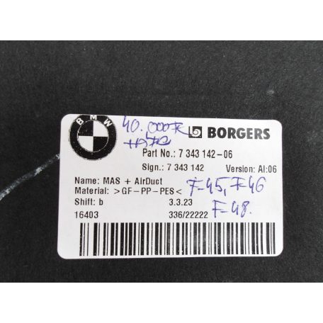 [GYÁRI ÚJ] BMW FENÉKLEMEZ  | 2-ES F45 +LCI ; F46 +LCI / X1 F48 +LCI / X2 F39   | 51 75 7343142