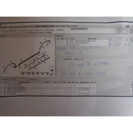 BMW F25/ F26 Bal hátsó sárvédőív /Gyári új/