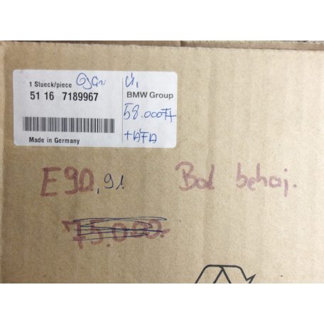 [GYÁRI ÚJ] BMW BAL FŰTHETŐ TÜKÖR | 3-AS E90 E91 | 51 16 7189967 | 3 PIN