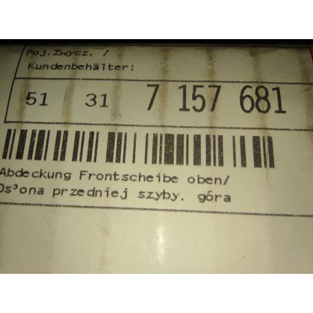(GYÁRI ÚJ) BMW Szélvédő díszcsík X5 E70+LCI