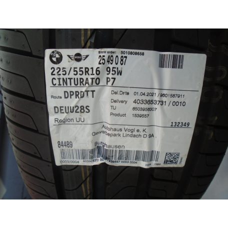[GYÁRI ÚJ]  (ÁR/db!)Pirelli Cinturato P7 RSC - 225/55R16  95W  dot: 0421