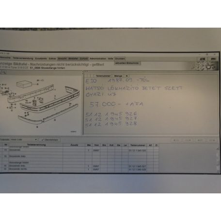 BMW E30 1987 09. -től Hátsó lökhárító betét szett /Gyári új/