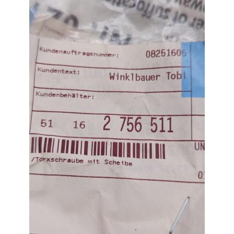(GYÁRI ÚJ) BMW MINI Torx-csavar ÁR/DB 