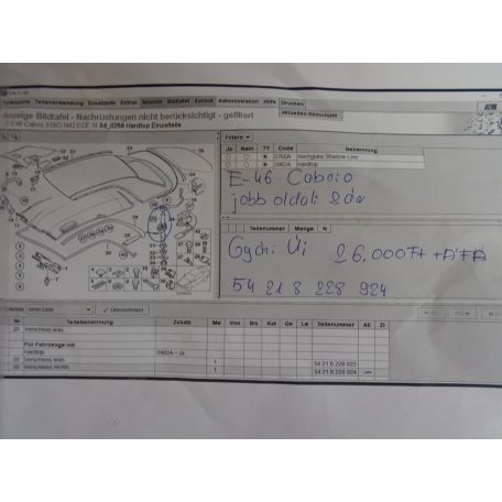 [GYÁRI ÚJ] BMW - Jobb oldali zár - E46 Cabrio / 3-as
