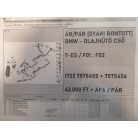 ÁR/PÁR [GYÁRI BONTOTT] BMW - OLAJHŰTŐ CSŐ 	7-ES / F01 ; F02 	|1722	7575455 + 7575456|
