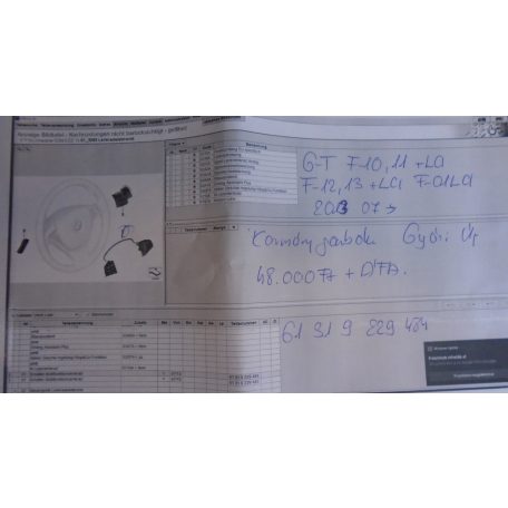 [GYÁRI ÚJ] BMW - KORMÁNY GOMBOK - 5-ÖS ; 6-OS ; 7-ES / F07 GT LCI ; F10 + LCI ; F11 + LCI ; F06 GRANCOUPÉ + LCI ; F12 + LCI ; F13 + LCI ; F01 LCI ; F02 LCI