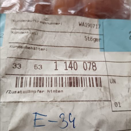 (GYÁRI ŰJ) BMW Felütődésgátló 5-ös E34