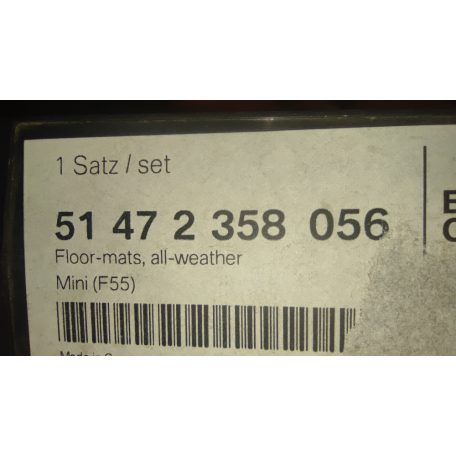 (GYÁRI ÚJ) MINI Gumiszőnyeg garnitúra hátsó fekete F55