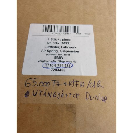 [UTÁNGYÁRTOTT ÚJ] DUNLOP HÁTSÓ LÉGRÚGÓ |  5-ÖS  F07 GT / F11 + LCI | 3710 6784380 / DAS10030