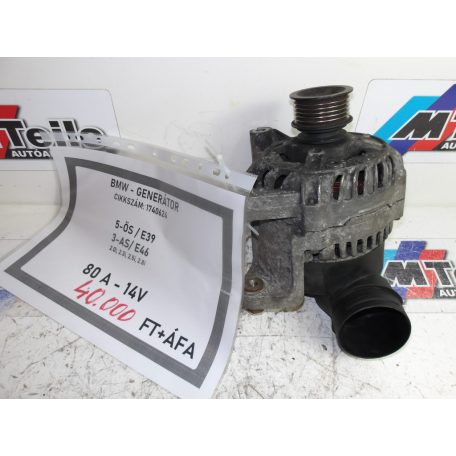 [GYÁRI BONTOTT] BMW - GENERÁTOR - 80A - 14V - 3-AS ; 5-ÖS / E46 ; E39 - 2.0i ; 2.3i ; 2.5i ; 2.8i - CIKKSZÁM: 1740624 