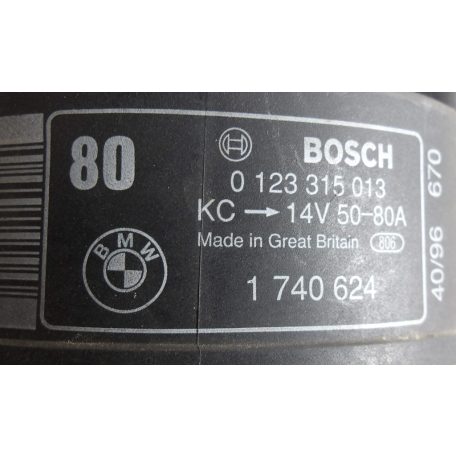 [GYÁRI BONTOTT] BMW - GENERÁTOR - 80A - 14V - 3-AS ; 5-ÖS / E46 ; E39 - 2.0i ; 2.3i ; 2.5i ; 2.8i - CIKKSZÁM: 1740624 