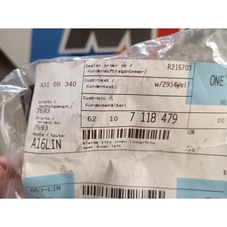 (GYÁRI ÚJ) BMW Ülésburkolat 1-es sorozat E87+LCI / 3-as sorozat E90+LCI / E91+LCI / X1 E84 / X3 F25 / X4 F26
