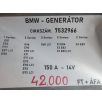   [GYÁRI BONTOTT, KIS SÉRÜLT] BMW - GENERÁTOR - 150 A - 14V - 1-ES ; 3-AS ; 5-ÖS ; X1 ; X3 ; Z4 / E81 ; E82 ; E87+LCI ; E88 ; E46 ; E90+LCI; E91+LCI; E92+LCI , E93+LCI; E60 LCI ; E84; E83+LCI; E85 - CIKKSZÁM: 7532966 