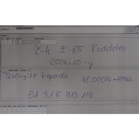 [GYÁRI BONTOTT] BMW - TETŐNYITÓ KAPCSOLÓ - Z4 , E85 , ROADSTER (2004.10-IG)