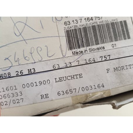 (GYÁRI ÚJ) BMW Bal oldali irányjelző lámpa fehér 7-es sorozat E65 / E66