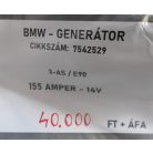 [GYÁRI BONTOTT] BMW - GENERÁTOR - 155 A - 14V - 3-AS / E90 - CIKKSZÁM: 7542529