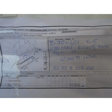 [GYÁRI ÚJ] BMW E70 + LCI / X5 / Jobb oldali küszöbtartó 