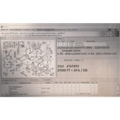 ÁR/DB [GYÁRI BONTOTT] BMW - SZERVÓCSŐ - DYNAMIC DRIVE - 5-ÖS -/ E60+LCI / E61+LCI/ ; 6-OS -/E63 LCI / E64 LCI/ - |3241	6767893|
