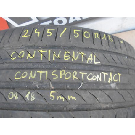 [GYÁRI HASZNÁLT] CONTINENTAL  -  CONTISPORTCONTACT -- 245/50R18 | 0818 / 5mm 