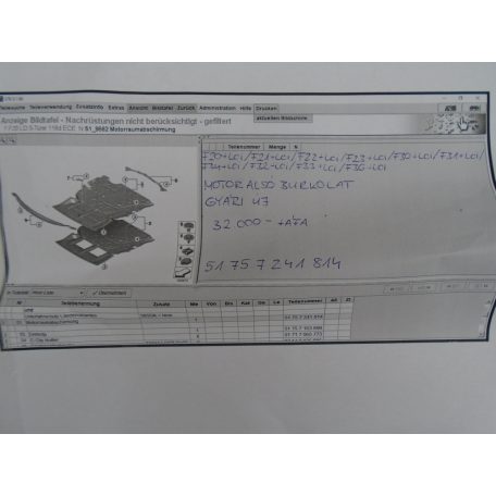 [GYÁRI ÚJ] BMW - Motor alsó burkolat / 1 / 2 / 3 / 4 /  sorozatokhoz