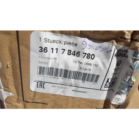 [GYÁRI ÚJ]BMW FELNI STYLE 442M 8JX19 ET36  F30/F31/F32/F33/F36 7846780