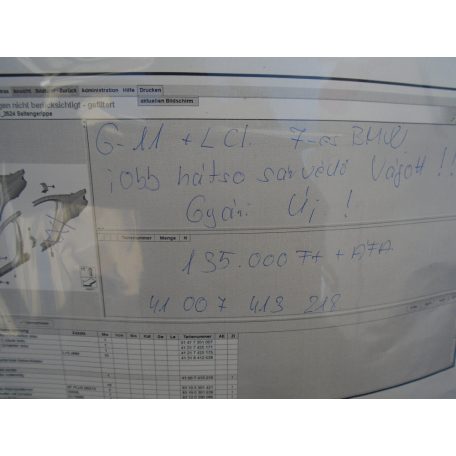 [GYÁRI ÚJ, vágott!] BMW - Jobb Hátsó sárvédő - 7- es / G11+LCI