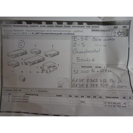[bontott] BMW - Grundmodul E36 /Z3 Összes motor 