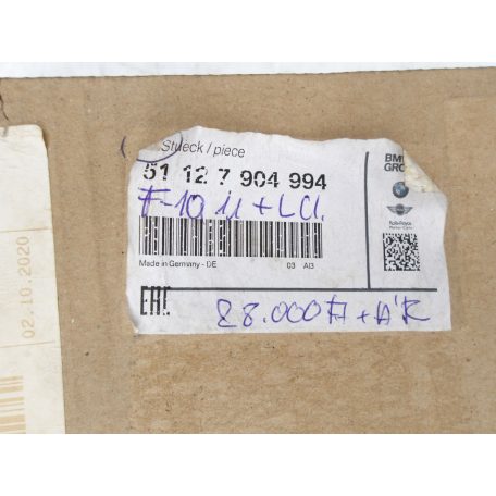 [GYÁRI ÚJ] BMW HÁTSÓ DÍFFUZOR (M-ES) | 5-ÖS  F10 +LCI F11+LCI | 51 12 7904994