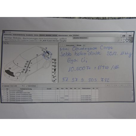 Mini Countryman jobb hátsó díszléc 
