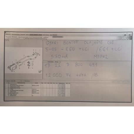 ÁR/DB! [GYÁRI BONTOTT] BMW - OLAJHŰTŐ CSŐ - 5-ÖS -/E60+LCI/E61+LCI/- |7800491|