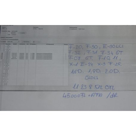 ÁR/DB! [GYÁRI BONTOTT] BMW - FŐTENGELY SZÍJTÁRCSA - 1,6D ; 1,8D ; 2,0D (ÖSSZES) - F20+LCI ; F21+LCI ; F22 ; F30 ; E90LCI ;F32 ; F31 ; F34 GT ; F07 GT ; F10+LCI ; F11+LCI ; E84 ; F25 - 1123 8512072