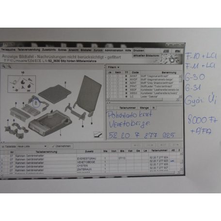 [GYÁRI ÚJ] BMW - Pohártartó keret / F10+LCI , F11+LCI , G30 , G31 