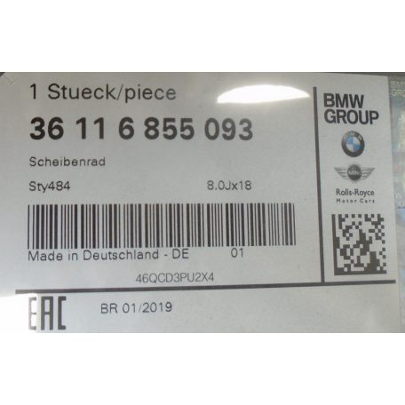 (1DB)[GYÁRI ÚJ] BMW FELNI  18'' | LA wheel, Y-spoke 484 | 6855093