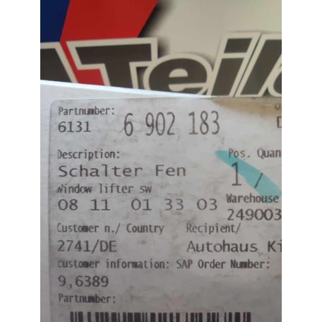 (GYÁRI ÚJ) BMW Ablakemelő kapcsoló 3-as sorozat E46