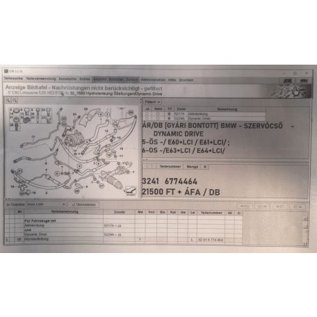 ÁR/DB [GYÁRI BONTOTT] BMW - SZERVÓCSŐ - DYNAMIC DRIVE - 5-ÖS -/ E60+LCI / E61+LCI/ ; 6-OS -/E63+LCI / E64+LCI/ - |3241	6774464|