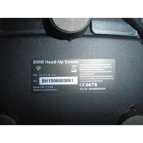 [GYÁRI ÚJ] BMW - HEAD-UP DISPLAY -  TELJES SZETT! - 1-ES / 3-AS / F20 , F30 , F31 , X5 ,  E87 , E90
