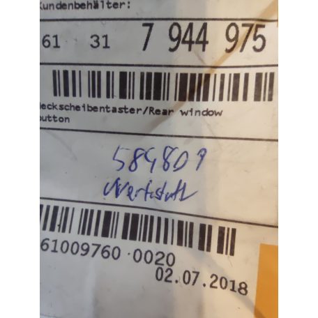 (GYÁRI ÚJ) BMW Hátsó ablak kapcsoló 3-as sorozat F31+LCI / 5-ös sorozat G31