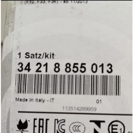 (GYÁRI ÚJ) BMW Pótalkatrész fékbetét 1-es F20+LCI / F21+LCI  / 2-es F22+LCI / F23+LCI / 3-as F30+LCI / F31+LCI / F34 GT+LCI / 4-es F32+LCI / F33+LCI / F36+LCI