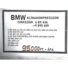[GYÁRI BONTOTT] BMW - KLÍMAKOMPRESSZOR - 5-ÖS; 6-OS; 7-ES; 8-AS; X5; X5L; X6; X7 - CIKKSZÁM: 9890655 -