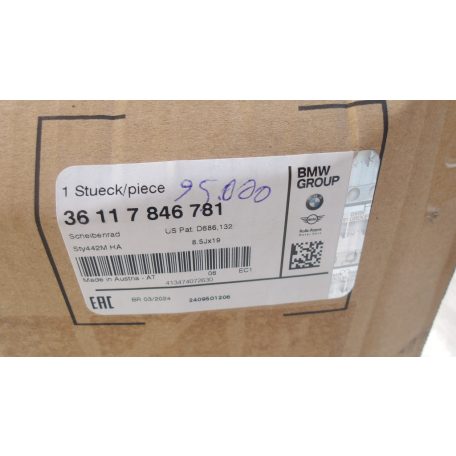 [GYÁRI ÚJ]BMW FELNI STYLE 442M 8.5JX19 ET47 F30/F31/F32/F33/F36 7846781