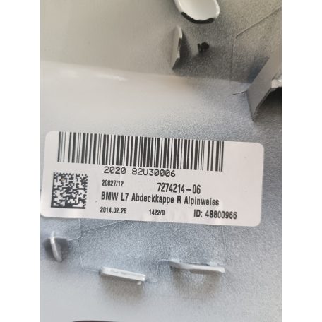 (GYÁRI ÚJ) BMW Visszapillantó tükör burkolat jobb oldali fehér F30 / F31 / F32 / F33 / F36