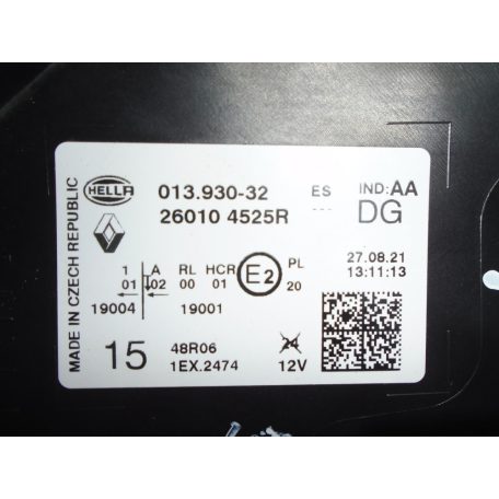 [GYÁRI HASZNÁLT, sérült] Renault Captur Jobb oldali LED fényszóró , trafóval / Háza sérült!