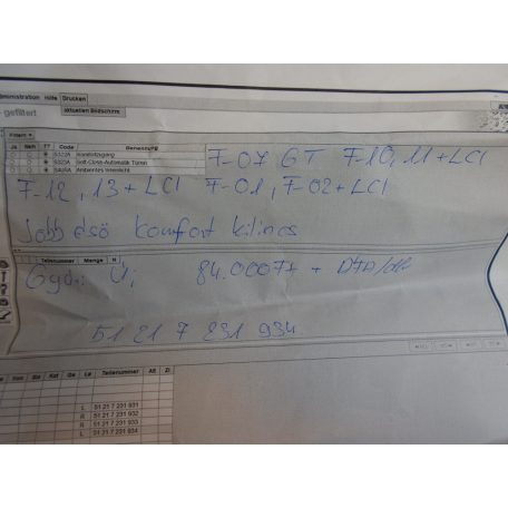 [GYÁRI ÚJ] BMW - Komfort Kilincs - JOBB ELSŐ - 5-ös / 6-os / 7-es / - F07GT ; F10 ; F11+LCI ; F12 ; F13+LCI ; F01 ; F02+LCI  