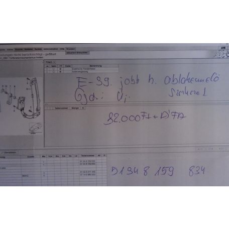 [GYÁRI ÚJ] BMW - ABLAKEMELŐ SZERKEZET , JOBB HÁTSÓ - 5-ÖS / E39 
