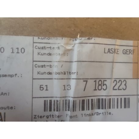 (GYÁRI ÚJ) BMW Hűtőrács bal oldali X5 E70+LCI / X6 E71 / E72 Hybrid
