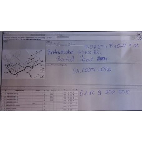 [GYÁRI BONTOTT, ÚJSZERŰ] BMW - AKKU KÁBEL MINUS IBS - 5-ÖS , 6-OS , 7-ES , X3 , X4 / F07 GT+LCI , F10+LCI , F11+LCI , F06 GRANCOUPÉ+LCI , F12+LCI , F13+LCI , F01+LCI ; F02+LCI ; F04 HYBRID , F25 , F26