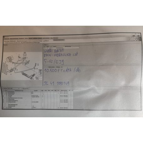 [GYÁRI BONTOTT] BMW - HIDRAULIKA CSŐ - 5-ÖS - /E39/ -| 1093149|